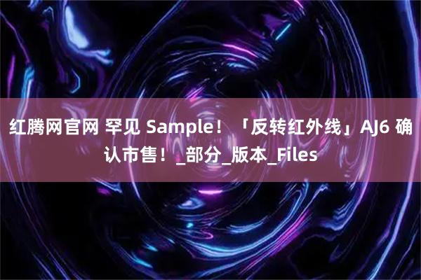 红腾网官网 罕见 Sample！「反转红外线」AJ6 确认市售！_部分_版本_Files