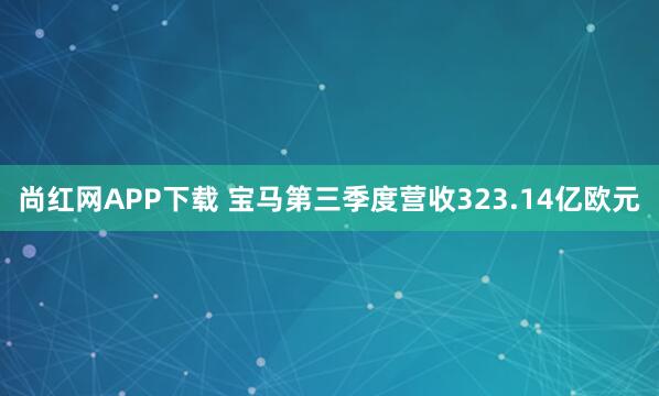 尚红网APP下载 宝马第三季度营收323.14亿欧元