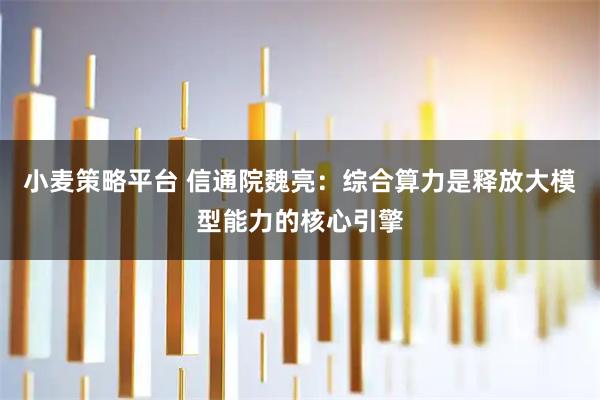 小麦策略平台 信通院魏亮：综合算力是释放大模型能力的核心引擎